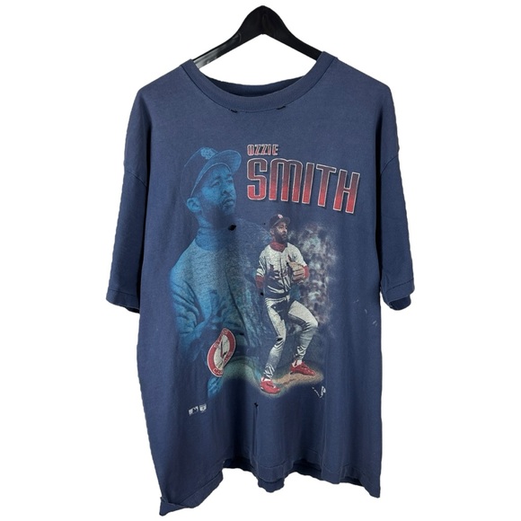 Vintage 90s St Louis Cardinals Ozzie Smith Distressed MLB Shirt Size 2XL